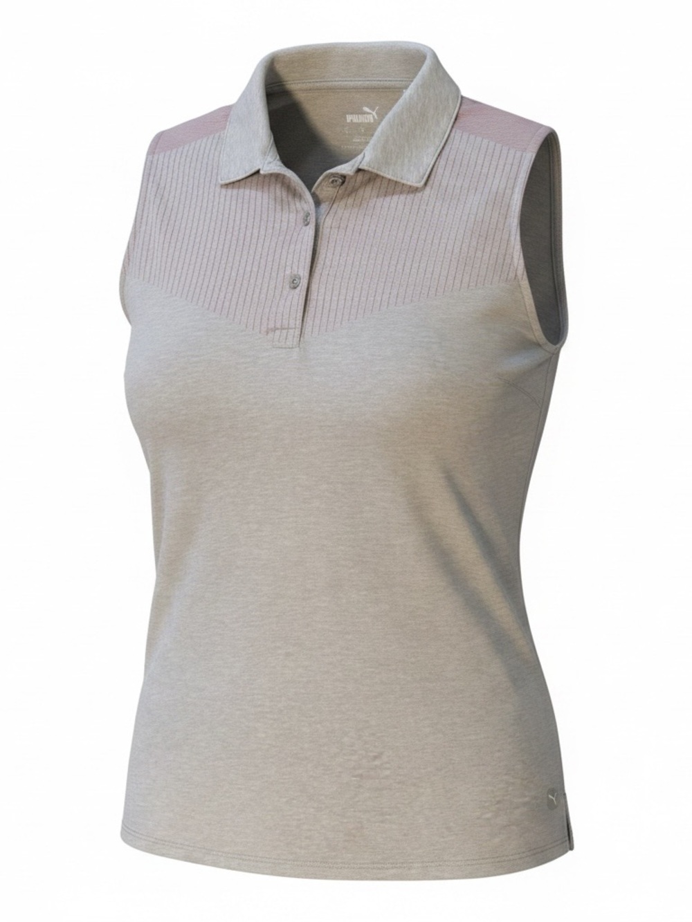 Puma Golf Womens XL Sleeveless Polo Shirt Gray Pink Performance Top